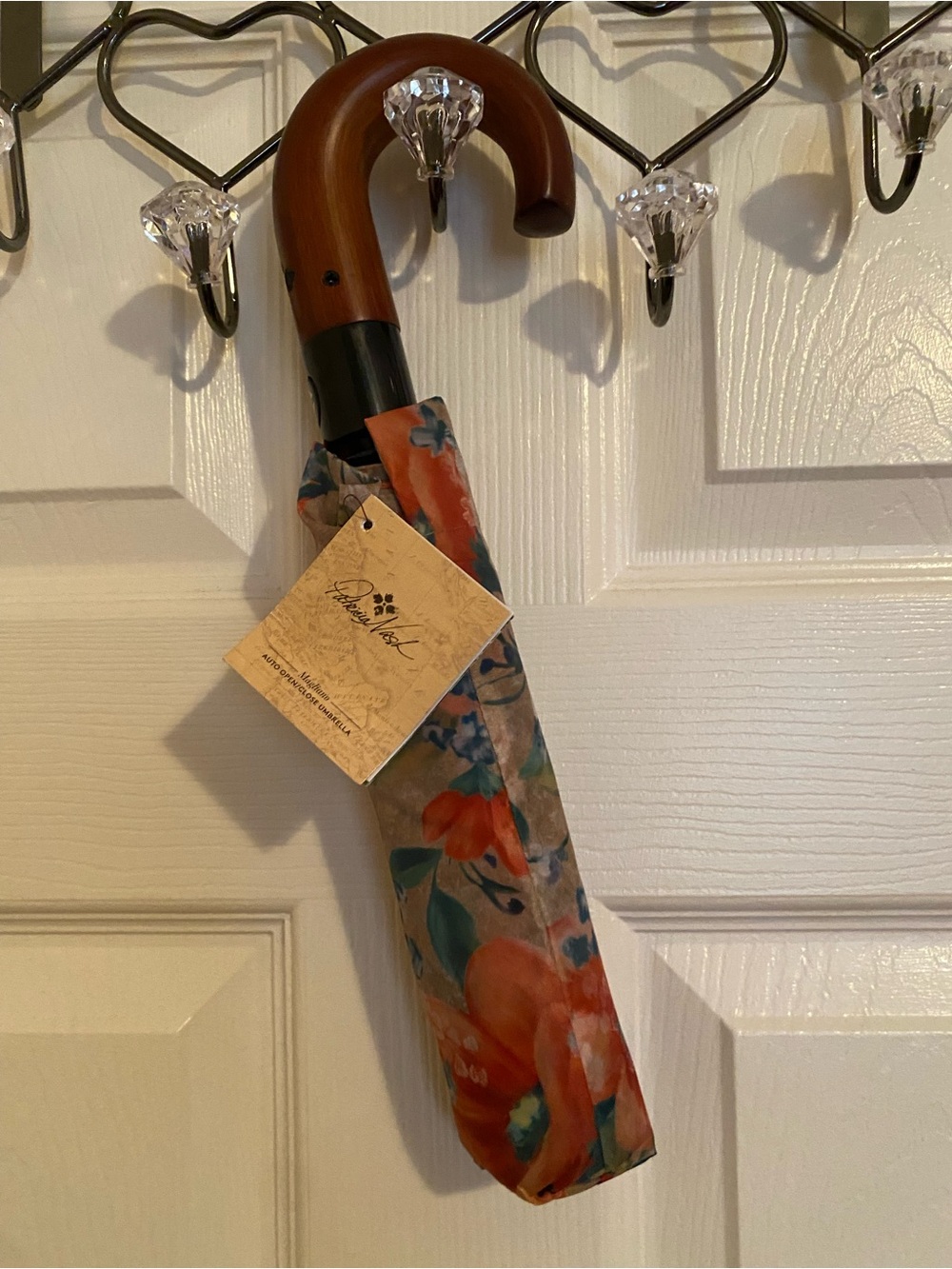 Patricia Nash Umbrella Apricot Blossom Floral Print NWT